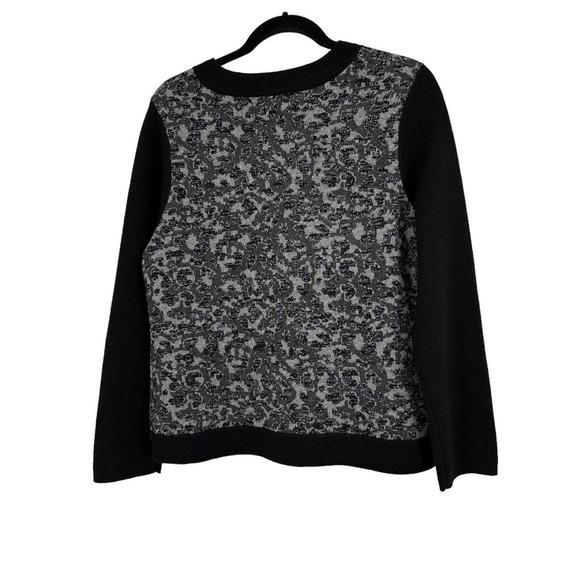 Pendleton Black Gray Metallic Zipped Cardigan Large Petite - Picture 2 of 8